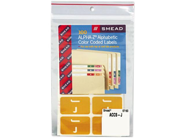 Smead Carpetas 67180 Alpha Z Codificados Por Color En Segundo Lugar Carta Etiquetas Letra J Amarillo 100pack Neweggcom