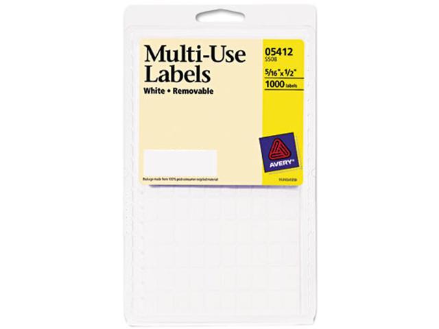 Avery 05412 Removable Multi Use Labels 5 16 X 1 2 White 1000 Pack Newegg Com