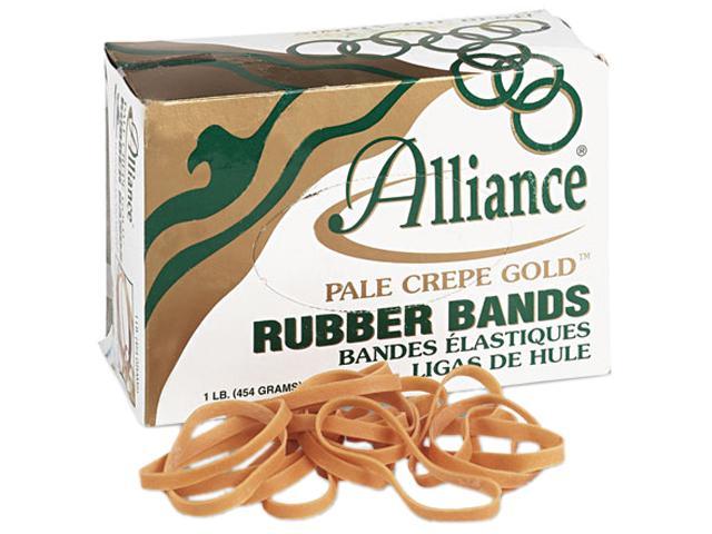 Alliance 20645 Pale Crepe Gold Rubber Bands, Size 64, 3-1/2 x 1/4, 1lb Box