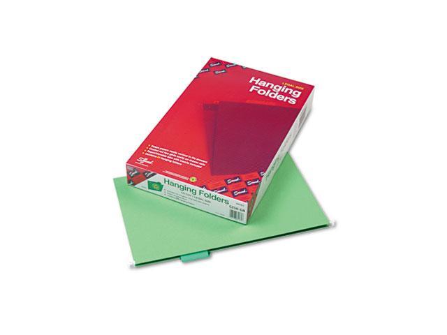 Smead 64161 Hanging File Folders, 1/5 Tab, 11 Point Stock, Legal, Bright Green, 25/Box