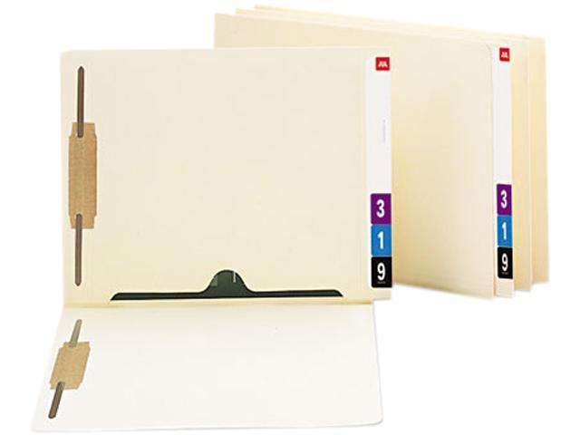 Smead 34101 Reinforced End Tab Pocket Folder, Two Fasteners, Letter, Manila, 50/Box