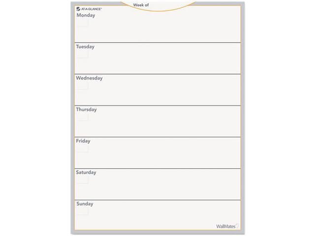 At-A-Glance WallMates Self-Adhesive Dry Erase Weekly Planning Surface ...