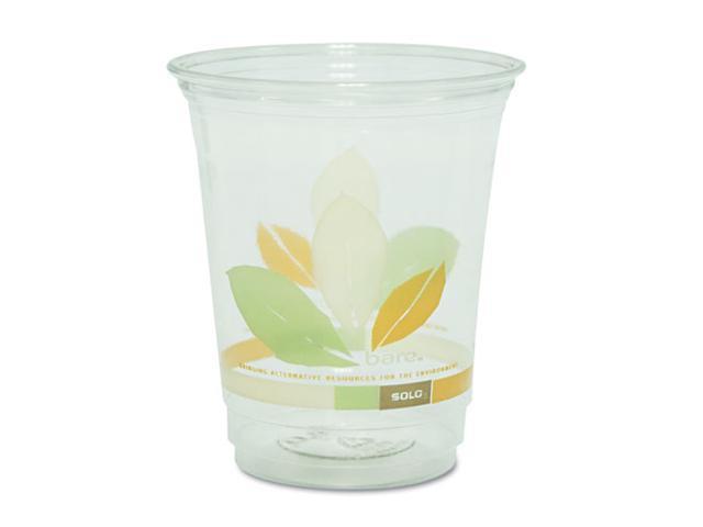 SOLO Cup Company RTP12J9036PK Bare RPET Cold Cups, Clear w/Leaf Design, 12 oz., 50/Pack