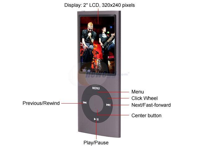 Apple iPod nano (4th Gen) 2.0" Black 8GB MP3 / MP4 Player MB754LL/A