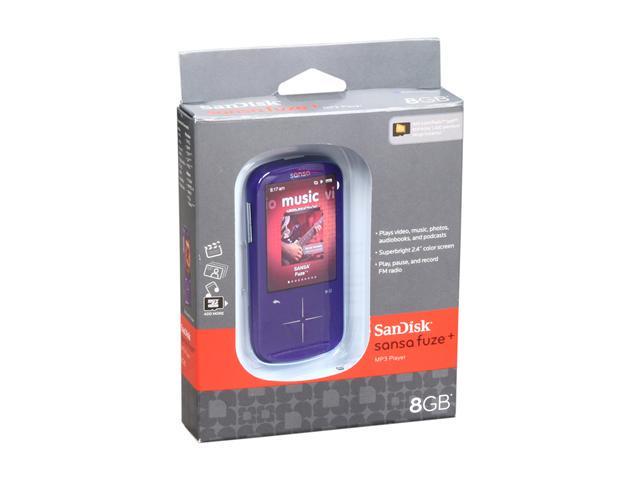 SanDisk Sansa Fuze+ 2.4" Purple 8GB MP3 / MP4 Player SDMX20R-008GI-A57