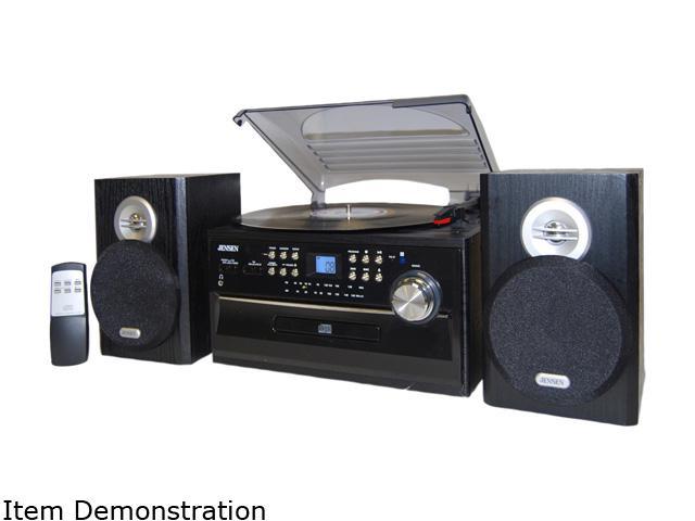 Jensen JTA-475 3-Speed Stereo Turntable with CD System, Cassette and AM/FM Stereo Radio