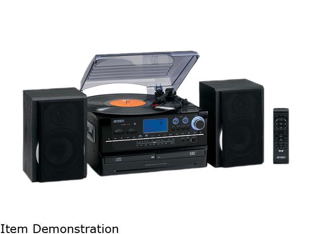 Jensen JTA-980 3-Speed Stereo Turntable 2 CD System with Cassette and AM/FM Stereo Radio
