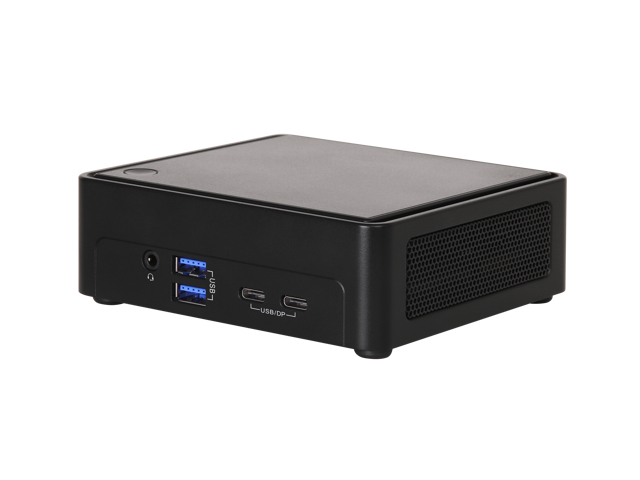 ASRock Industrial NUCS BOX-1340P/D4 Black Barebone Systems - Mini-PC(Intel® 13th Gen (Raptor Lake-P) Core™ Processors i5-1340P, Supports Quad display, 2 x HDMI 2.0b, 2 x DP 1.4a (from Type-C))
