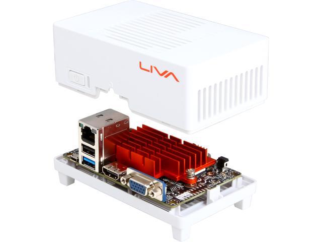 White ECS LIVA 64GB 2GB DDR3L RAM installed 64GB eMMC Storage