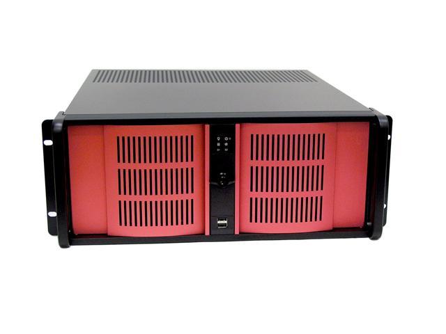 iStarUSA Storm Series D-400Red Black/Red 4U Rackmount Rackmount Case 350W 4 External 5.25" Drive Bays