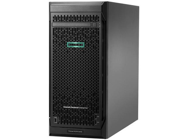 HPE ProLiant ML110 Gen10 Performance Tower Server with one Intel Xeon Scalable 4208 Processor, 16 GB Memory, 4 Large Form Factor Drive Bays, and one 550W Power Supply
