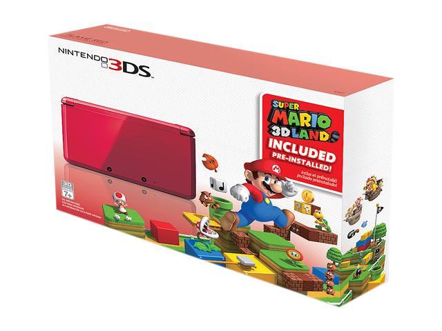 Nintendo 3DS  Flame Red System Bundle w/Super Mario 3D Land