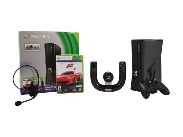 Microsoft XBOX 360 Racing bundle w/Forza 4 & Wireless Speed Wheel 250 GB Hard Drive Black