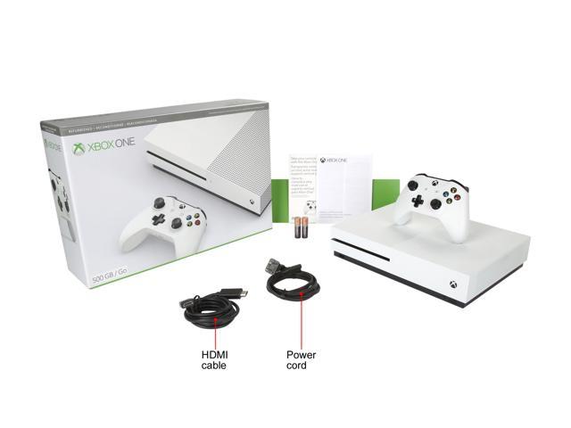 Restored Microsoft Xbox One S 500GB Console White Slim (Refurbished)