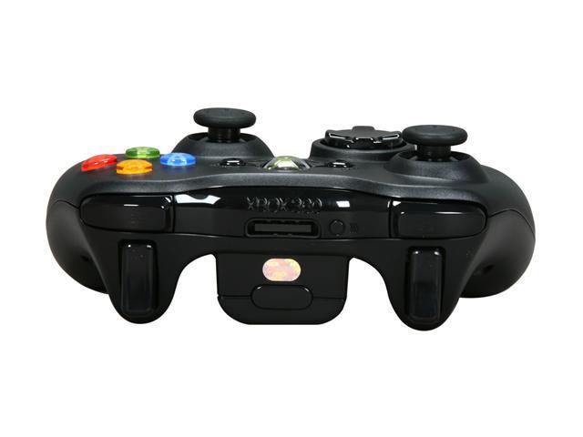 Microsoft Xbox 360 Wireless Controller Black Glossy Black Newegg Com