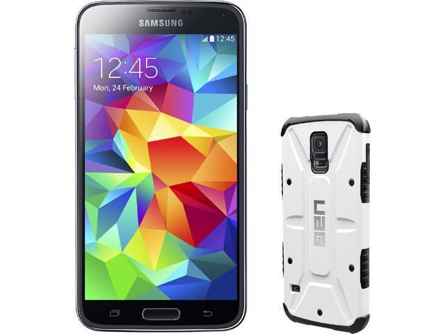 Samsung Galaxy S5 3G Unlocked GSM Phone + UAG White Case for Samsung Galaxy S5 5.1" Charcoal Black 16GB 2GB RAM