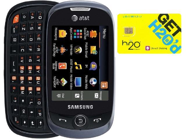 Samsung Flight II A927 Grey QWERTY Slider Phone + H2O $30 SIM Card
