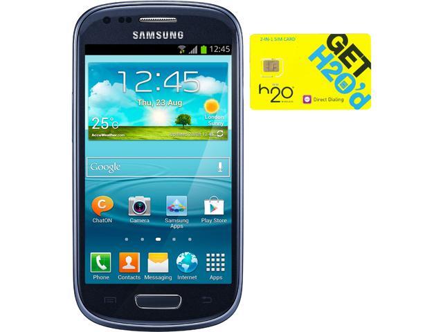 Samsung Galaxy S3 Mini I00 Blue 8gb Value Edition Phone H2o Sim Card Newegg Com