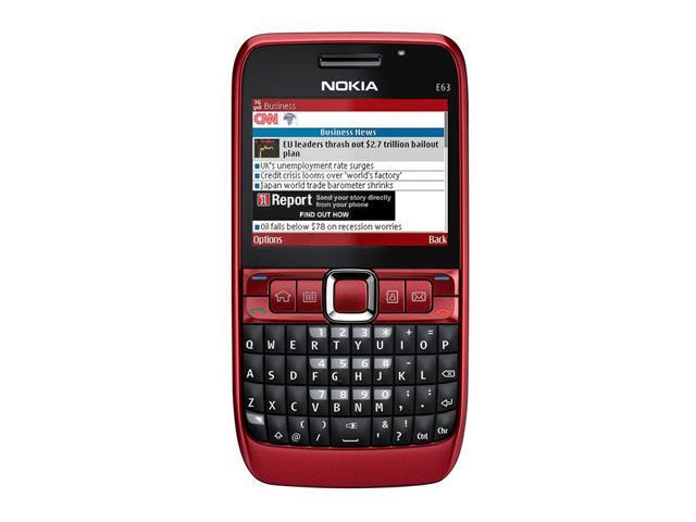 Nokia E63 Red 3g Unlocked Gsm Smart Phone With Full Qwerty Keyboard Newegg Com