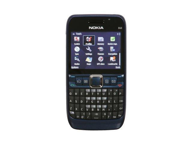 Nokia E63 Unlocked GSM Smart Phone w/ Full Qwerty Keyboard & Wi-Fi 2.36" Blue 110 MB