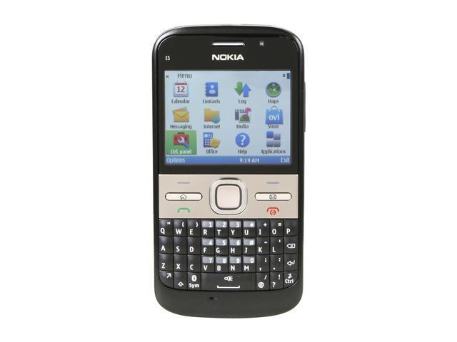 Nokia E5 Unlocked GSM Smart Phone w/ 5MP Camera / GPS / Wi-Fi 2.36" Black Up to 256 MB