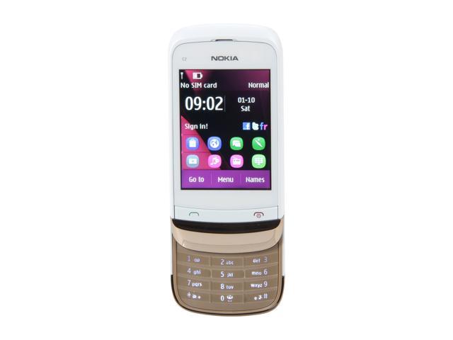 Nokia Touch And Type Us C2 02 Whitegold Unlocked Gsm Slide Phone 2