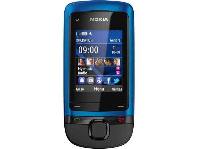 Nokia C2-05 2G Unlocked GSM Slider Phone w/ Bluetooth / VGA Camera / 2" Display 2.0" Peacock Blue 64 MB