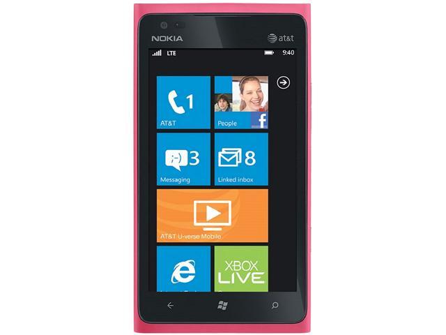 Nokia Lumia 900 Unlocked GSM Windows 7.5 OS Cell Phone 4.3" Pink 16GB storage, 512 MB RAM