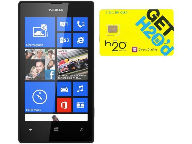 Nokia Lumia 520 RM-915 Black 8GB Windows 8 OS Phone + H2O $60 SIM Card