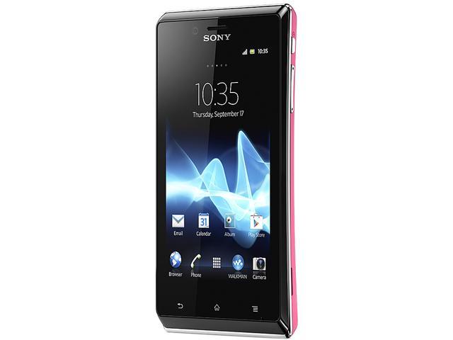 Sony Xperia J ST26a Touch Screen 5.0 MP Camera Unlocked GSM Smart Phone 4.0" Pink 4 GB (2 GB user available), 512 MB RAM
