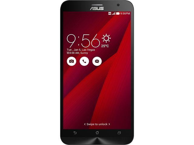 Asus Zenfone 2 Unlocked Smart Phone, 5.5" Red, 64GB Storage 4GB RAM, US Warranty
