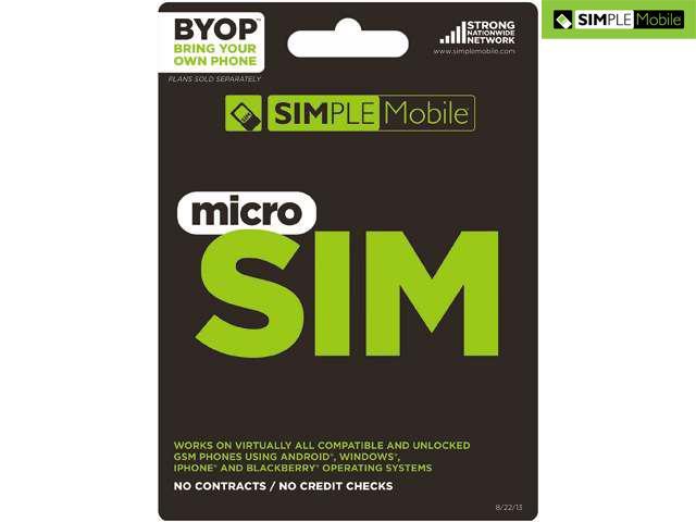 Simple Mobile Activation Micro Sim Card Kit