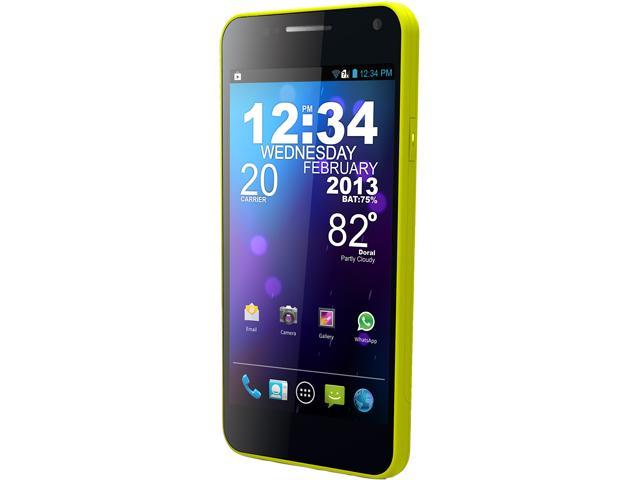 Blu Vivo 4.3 D910a Unlocked Dual SIM Cell Phone 4.3" Yellow 4 GB ROM, 512 MB RAM