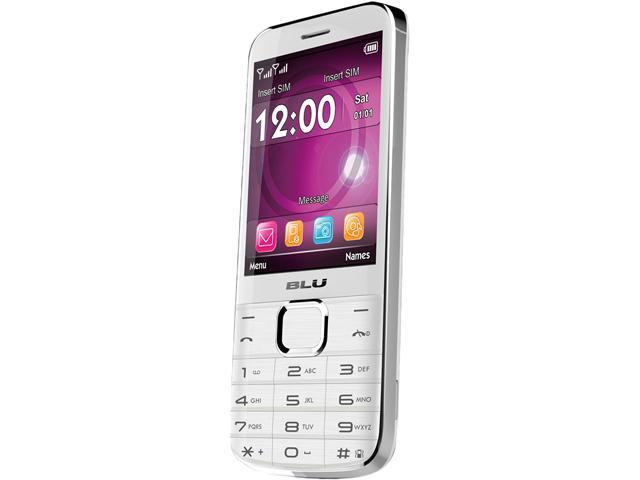 Blu Diva X T372T Dual SIM Unlocked Cell Phone w/ Flashlight 2.8" White 64 MB ROM, 64 MB RAM