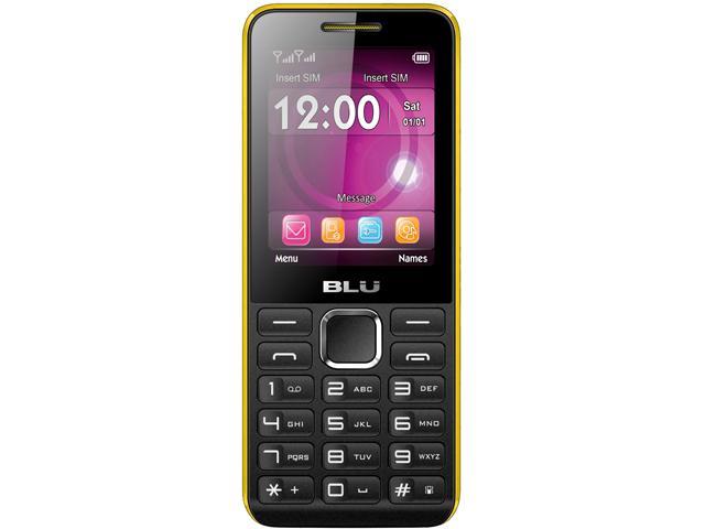 Blu Tank II TI93 2G Unlocked GSM Dual-SIM Cell Phone 2.4" Black/Yellow 24MB 32MB RAM