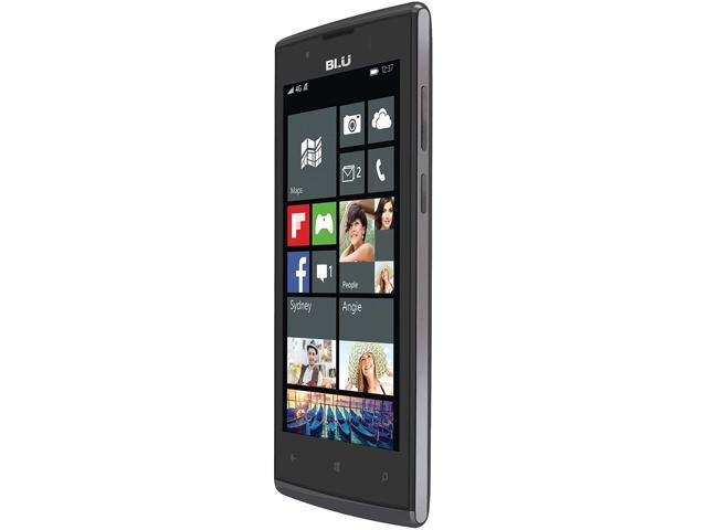 Blu Win JR LTE X130Q 4G LTE Unlocked GSM Quad-Core Windows OS Phone 4.5" Grey 4GB 512MB RAM