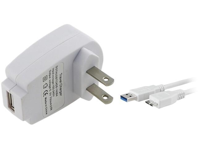 Insten 1681209 White USB Travel Charger Adapter and 3FT USB 3.0 Cable Compatible with Samsung Galaxy Note 3 III N9000