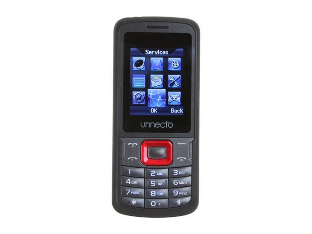Unnecto ECO Unlocked Bar Phone w/ Dual Sim 1.77" Black / Red 64 MB