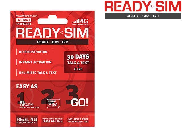 Ready SIM ARS-30TTD 30 Day Talk, Text & Data Plan