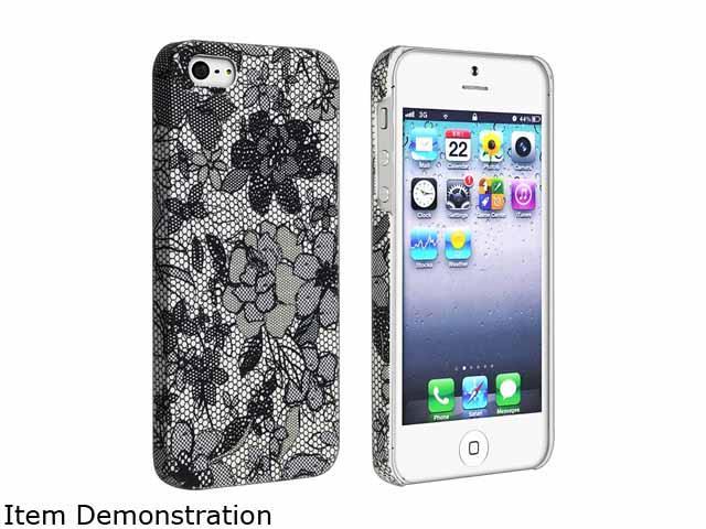 Insten Snap-on Rubber Coated Case compatible with Apple iPhone 5S, Flower Rear 1304261