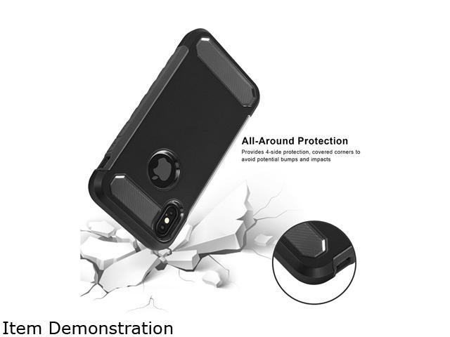 Insten Black Plain Dual Layer Shock Absorbing Protection Hybrid Pctpu Rubber Case Cover For 2679