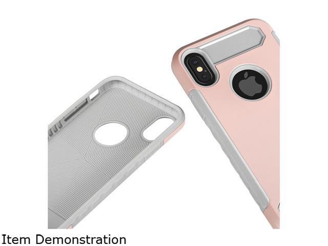 Insten Rose Gold Plain Dual Layer Shock Absorbing Protection Hybrid Pc Tpu Rubber Case Cover