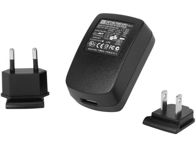 IOGEAR GPA60002 Black 1A USB Power Adapter w/US & EU Plugs