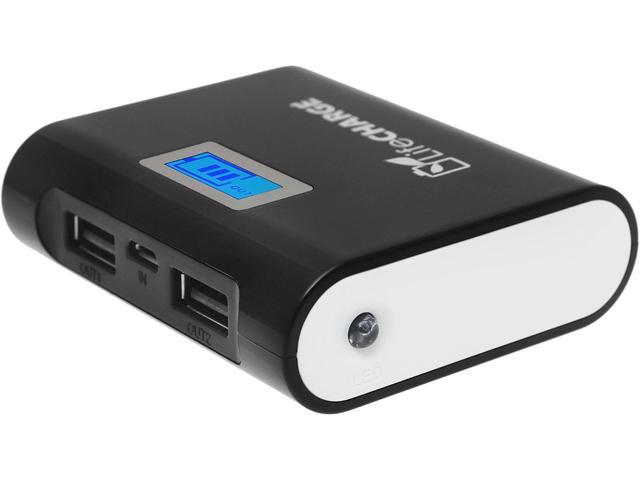 LifeCHARGE MEGA LCD Black 4400 mAh Power Pack with Dual USB Ports ONT-PWR-35980