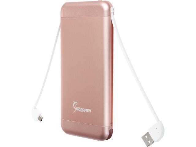 Swordfish Tech SPB-215-RG EZGO Ultra 15000 mAh External Battery with Build-in Fast Charging Cable - Rose Gold Color