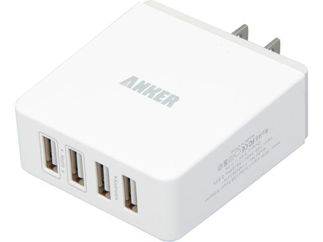Anker® 36W 4-Port USB Wall Charger Power Adapter for iPhone 5s 5c 5; iPad Air mini; Galaxy S5 S4; Note 3 2; the new HTC one (M8); Nexus and More