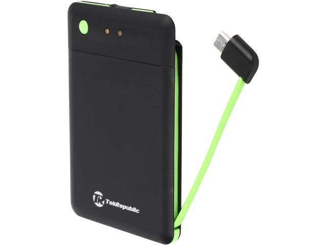 Tek Republic PowerStation Slim Premium Fast-Charging Portable Charger 2500mAh External Battery Pack Power Bank with built-in Micro USB Cable for Samsung Galaxy, Note, Nexus, LG, HTC, Moto, Nokia Lumia