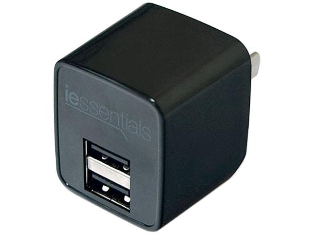 DigiPower - IEssentials - 2.4amp Dual USB Wall Charger - Black - Newegg.com