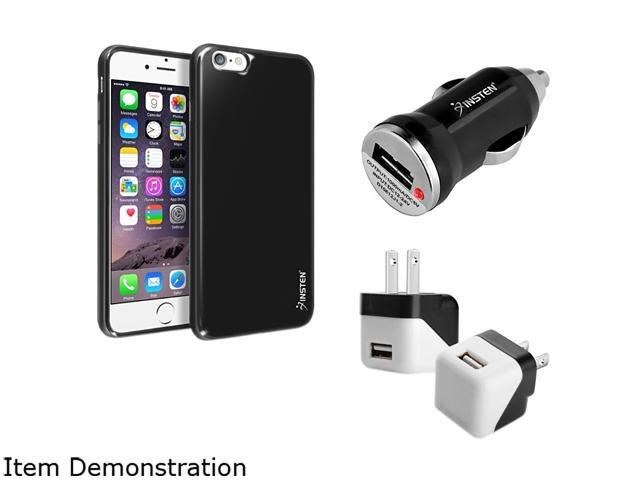 Insten Black Jelly TPU Case Cover + Travel/ Wall Charger Adapter + Car Charger Adapter for Apple iPhone 6 Plus 1936121