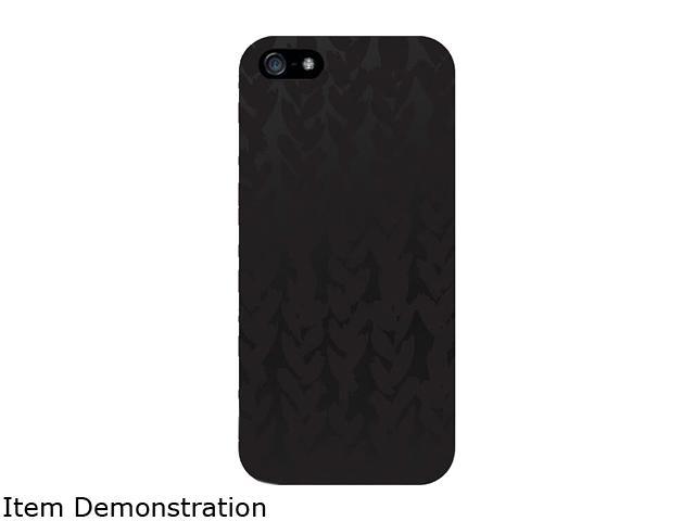 OTM iPhone 5 Black Matte Case, Black/Black Collection, Hearts